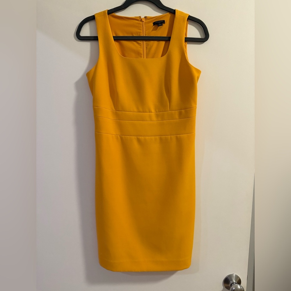 Ann Taylor Golden Sleeveless Sheath Dress, Yellow, Size 2P (Petite)